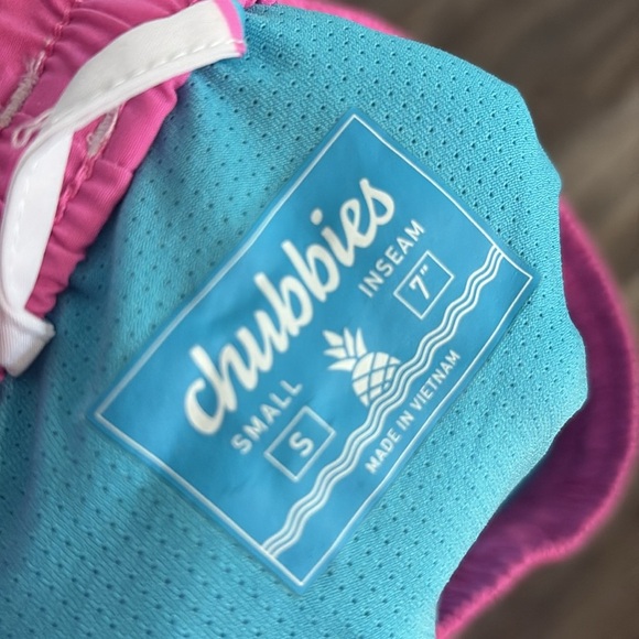 Chubbies "The Pawns" Swim Trunks Blue White Checkerboard size small - Picture 7 of 8